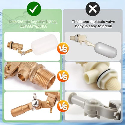 2 Pack 1/2 Inch Brass Water Float Valve Pool Auto Fill Float Valve | Float Valve for Water Tank Pond Float Valve Adjustable Arm Water Level Control for Water Trough,Fountains,Pool,Aquariums - color: 1/2 in
