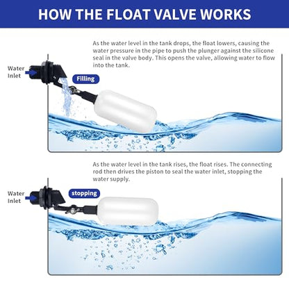 A.I.FORCE 1/2 Inch NPT Float Valve 4-Pack for Livestock Troughs