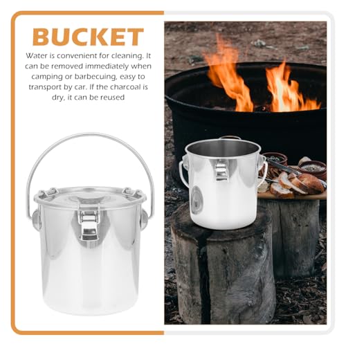 Healeved Stainless Steel Bar Bucket Dog Water Pail Stainless Steel Bucket with Lid Beverage Tub Ice Iron Camping Compost Kitchen Compost Bin Flour Tinplate