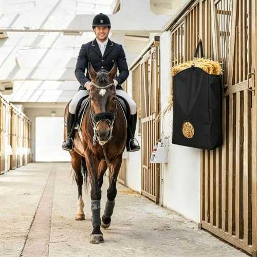 Hay Bag for Horses with Thoughtful Rear Tie-Down Design, 600D Oxford Fabric