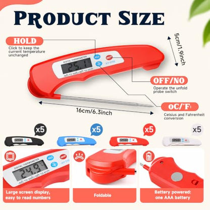Konohan 20 Pcs Digital Meat Thermometer for Cooking Instant Read Waterproof
