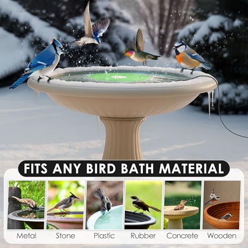 60W Bird Bath Heater, Submersible De-Icer for Outdoor Winter Use, 2 Pack