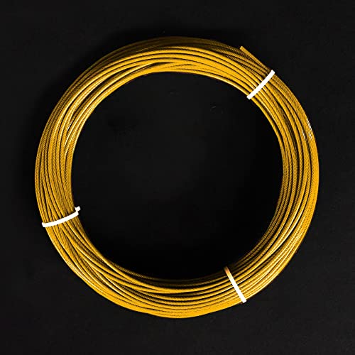 Durable 125ft PVC Coated Steel Cable Built for Duck Hunting rigs and Outdoor use. Rust-Resistant, Flexible, and Perfect for Custom Lengths in Any Condition. (Maize)