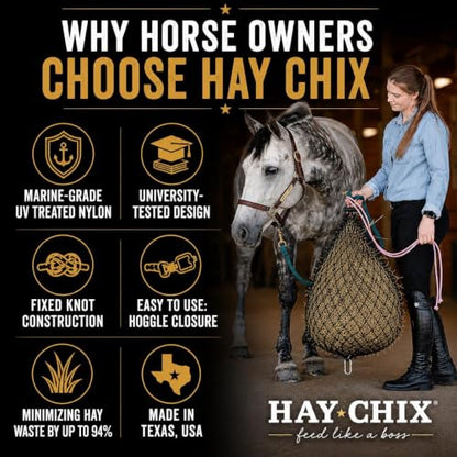 hay chix Half Bale Slow Feed Hay Net for Horses - 1 3/4" Holes - Leopard - color: Leopard