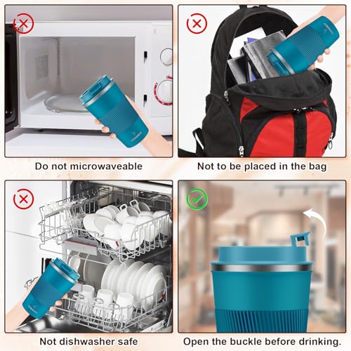 MOMSIV 17oz Travel Coffee Mug, Insulated Coffee Cup with Leakproof Lid - color: B-Light Blue-17oz