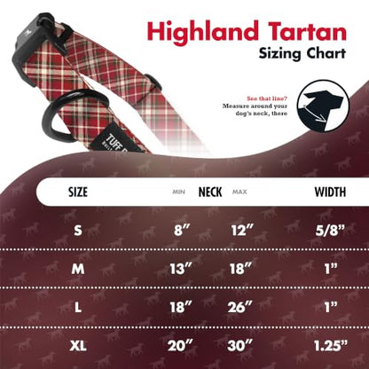 Tuff Pupper Premium Adjustable Dog Collar, Stylish Pattern Collars Designed in USA, Quick Release Buckle, Highland Tartan Small (0.7 Inch Wide x 8-12 Inch Neck) - color: Highland Tartan, size: Small