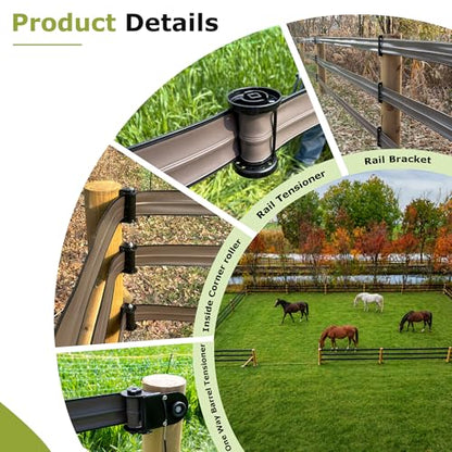 425 Flex Fence Equine Fencing Starter Kit Modular Splicing Heavy Duty DIY Horse Fence Suitable for Equine Events, Clubs and Outdoor Riding Perimeter Use Easy Install 330′ Rolls 10 Pack - size: Horse Fence kit