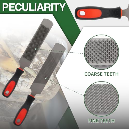 12 Inch Hoof Rasp & Farrier File with Ergonomic Non-Slip Rubber Handle