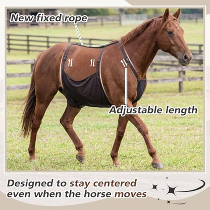 Horse Belly Guard, Adjustable Belly Protector Upgraded Breathable Mesh Girth Padding Suitable for Riding and Stables, for Enhanced Horse Comfort, 47.24 x 27.5 in
