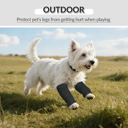 ROZKITCH 4 PCS Dog Arm Sleeve to Help Reducing Licking Scratching Elbow - color: DarkGrey, size: M-Leg Girth: 2.67in