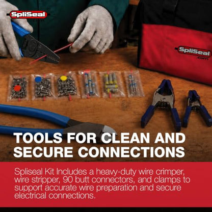 Professional Wiring Splice Sealing Kit, Waterproof Wire Connector System with 80W Glue Gun, Sealant Sticks, Crimper and Stripper for Automotive, Marine, Trailer, ATV/UTV Wire Repair - style: Professional Kit