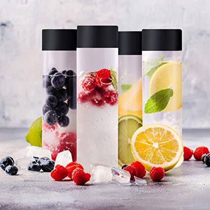Tanlade Clear PET Plastic Sensory Bottles Empty - color: Black Lid, size: 12 fl oz (350 ml)