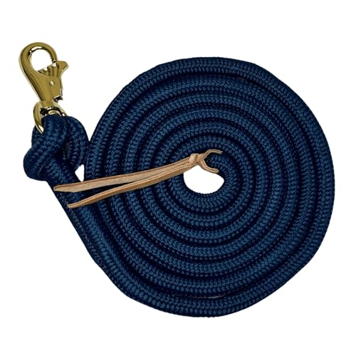 Clinician Braided Training Lead, Bull Snap, 10 ft, Navy with Gold