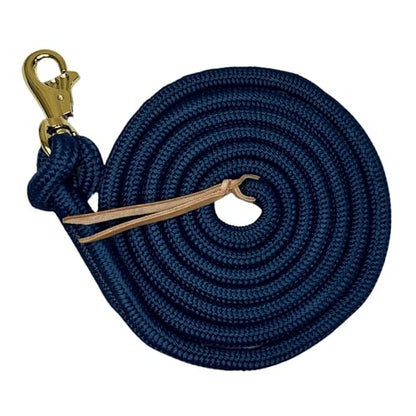 Clinician Braided Training Lead, Bull Snap, 10 ft, Navy with Gold