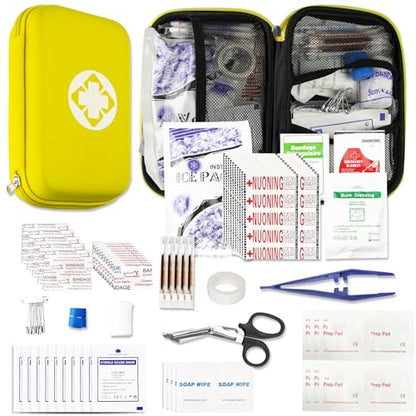 First Aid Kit 276PCS Car Home Camping Essentials Red Emergency Kit AMORNING - color: Yellow-276pcs