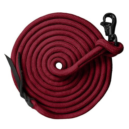 Clinician Training and Lunge Lead, Braided, 25 ft, Red with Black Nickel
