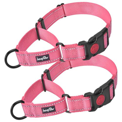 haapaw Martingale Dog Collar with Quick Release Buckle Reflective Dog Training Collars for Small Medium Large Dogs (Pink, Small) - color: Pink, size: Small