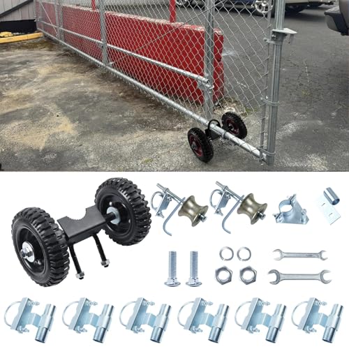 6" Wheels Rolling Gate Hardware Kit for Chain Link Gate | Sliding Gate Hardware | Sliding Gate Kit | Farm Gate Hardware - style: Pipe Mount