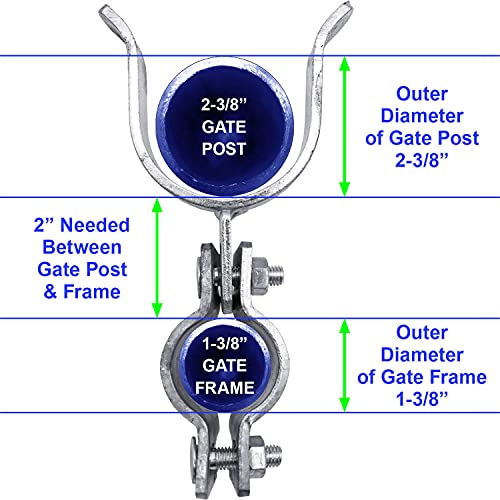 1-3/8" x 2-3/8" Chain Link Fence Gate Fork Latch - Galvanized - with Hole for Padlock - Each - size: 1-3/8" X 2-3/8" EACH
