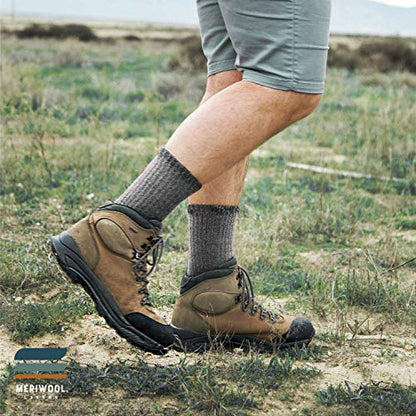 MERIWOOL Merino Wool Hiking Socks for Men and Women – 3 Pairs Midweight Cushioned – Warm n Breathable - color: Gray, size: X-Large
