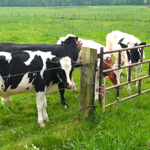 MorningRo 2 Pack 18 Inch Farm Gate Latch Farm Anchor Cane Bolt Livestock Fence Drop Rod Stop Tube Gate Stop for Farms Pastures