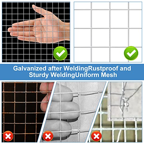 Land guard 23 Gauge Hardware Cloth, 1/4 inch 48inch×100ft Chicken Wire Fence, Galvanized Welded Cage Wire Mesh Roll Supports Poultry Netting Cage Fence…… - color: Galvanized, size: 1/4inch 48inch×100ft