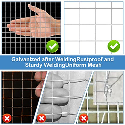 Land guard 23 Gauge Hardware Cloth, 1/4 inch 48inch×100ft Chicken Wire Fence, Galvanized Welded Cage Wire Mesh Roll Supports Poultry Netting Cage Fence…… - color: Galvanized, size: 1/4inch 48inch×100ft