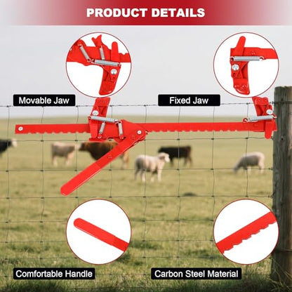 Heavy Duty Steel Wire Fence Stretcher Tool, All Purpose Fence Stretcher