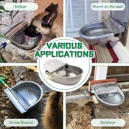 Automatic Dog Water Feeder 3L Stainless Steel Bowl for Chicken Cattle Sheep