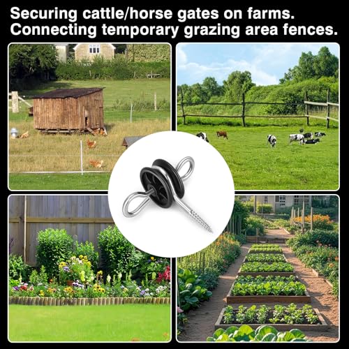 25Pcs Electric Fence Wood Post Anchors Screw-in Gate Hooks