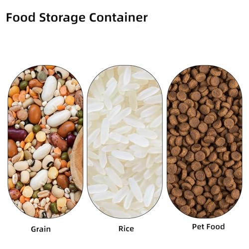25 lbs Large Flour Storage Container 4 Pack, Airtight Rice Storage Containers with Wheels Seal Locking Lid, Measuring Cup, Scoop, BPA Free Dry Food Bin for Beans, Sugar, Grain - Green - color: 4Pcs 25LB Green