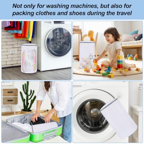 Vivifying Shoe Washing Machine Bag, 2 Pack Honeycomb Mesh Laundry Bag with Zipper for Sneakers, Running Shoes, Sock, Bras, Delicates and Toys - size: 2 Shoe Bags (7.8" x 14")