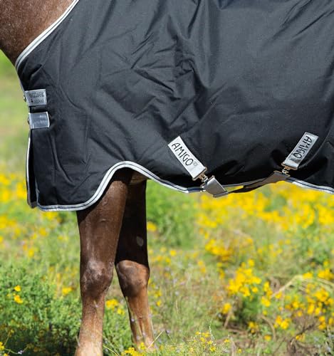 Horseware® Amigo® Stock Horse Plus Turnout 200g - Black/Silver & Black, 68 inches - size: 68 inches