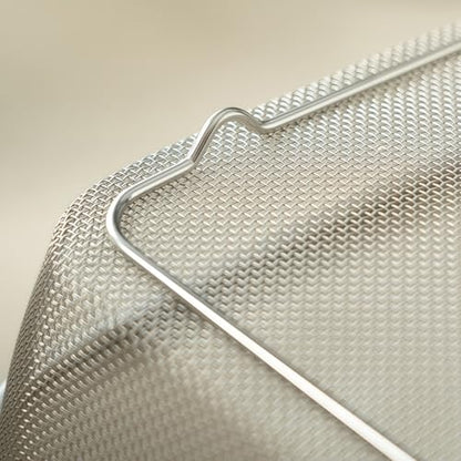18/8 Stainless Steel Fine Mesh Strainer Basket with Feet, Rectangular Colander for Vegetables, Fruits, Pasta, Noodles – Rustproof, Durable & Easy to Clean (11.02 inch) - color: Sleek Square, size: 11.02 inch