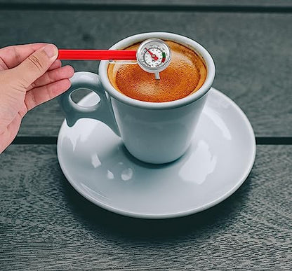 2 Pack Instant Read Pocket Milk Frothing Thermometer with1 inch Dial 5 inch Probe Clip,Best Instant Read Food for The Coffee Drinks,Chocolate Milk Foam (Color Dial)