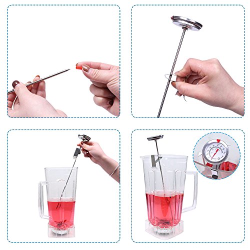 KT THERMO Candy/Deep Fry Thermometer with Instant Read,Dial Thermometer,12" Stainless Steel Stem Meat Cooking Thermometer,Best for Turkey,BBQ,Grill,Analog display - color: 1-pack