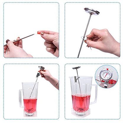 KT THERMO Candy/Deep Fry Thermometer with Instant Read,Dial Thermometer,12" Stainless Steel Stem Meat Cooking Thermometer,Best for Turkey,BBQ,Grill,Analog display - color: 1-pack