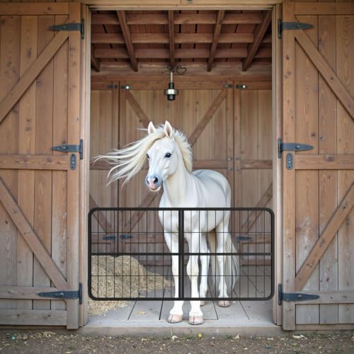 Stall Guard for Horses 48x24 Inch Heavy Duty Steel Two Way Door for Barn Corral and Stable Enclosures with Rust Resistant Coating