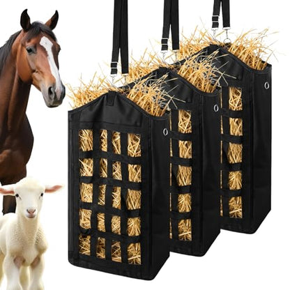 EUBUY 3 Pcs Hay Feeder for Goats and Horses, Slow Feed Design, Hay Nets