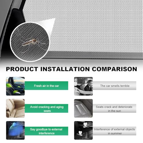 2 PCS Car Window Shades, Stretchy Mesh Front Rear Side Window Sun Shades for Heat Block UV Protection, Universal Breathable SUV Window Screen Covers to Keep Your Cars Cool (SUV, Rear) - color: SUV, size: 2 PCS (Rear)