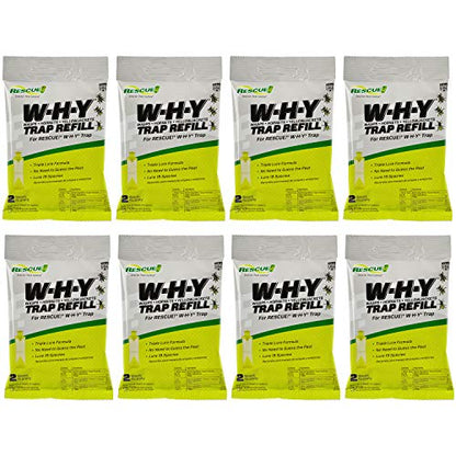 RESCUE! Non-Toxic Wasp, Hornet, Yellowjacket Trap (WHY Trap) Attractant Refill - 2 Week Refill - 8 Pack