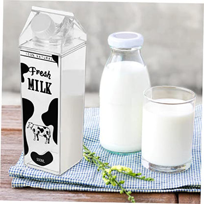 Cabilock Printed Milk Bottle 8.07In Leakproof Milk Storage Container Compact Beverage Jug for Cold Drinks Juice Tea Portable Travel and Refrigerator Use