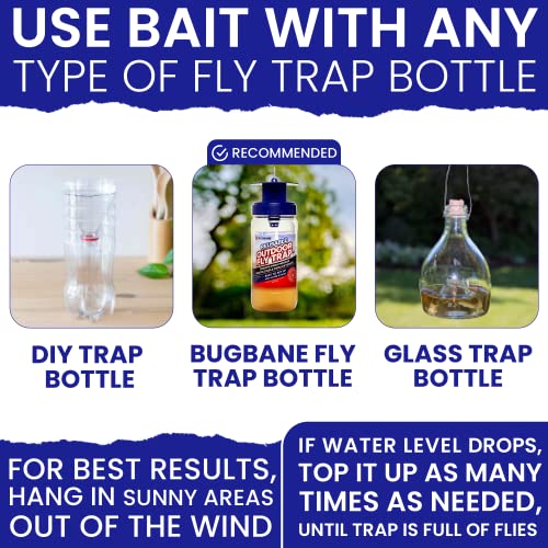 Fly Bait Fly Trap Refill Packets 3x1oz. Non Toxic Dissolvable Granules Work with All Reusable Flies Traps Outdoors Attractant. Flies Trap Bait Magnet Ranch Flytrap Outdoors. Cebo para Moscas - size: 3pack