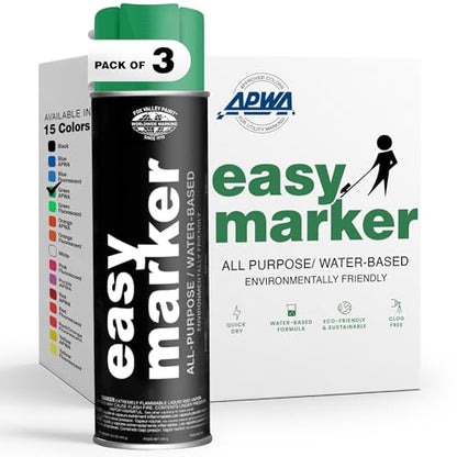 Fox Valley Easy Marker Inverted Spray Paint 16oz Pack of 3, Green - color: Green APWA