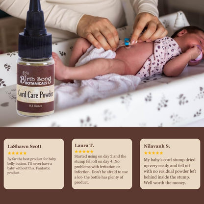 Birth Song Botanicals Herbal Cord Care Powder, Newborn Umbilical Cord Care, Postpartum Essential Gift for New Moms 0.2 oz