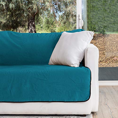 Waterproof Blanket for Bed & Couch Protection, Blue/Beige, 80"x90" - color: Navy Teal / Butter Pecan, size: 80x90 inch