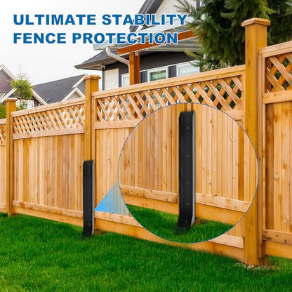 Fence Post Repair Kit, Fences Post Anchor Ground Stakes Heavy Duty, for Repair Tilted and Broken Wood Support, Hardware Included 4 Pack