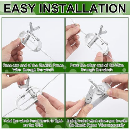 Yaocom 12 Pcs Electric Fence Wire Strainer Aluminum Wire Tensioner Heavy Duty Tensioner for Farm Electric Fence