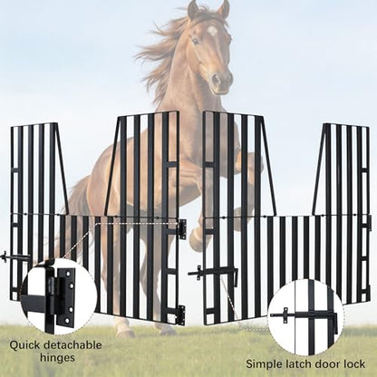 Horse Barn Door Gate 48" X 42" Metal Horse Stall Door Guards Yoke Design | Heavy Duty Horse Stall Gate for Horses, Farm, Home Barns Doorways Livestock Enclosures
