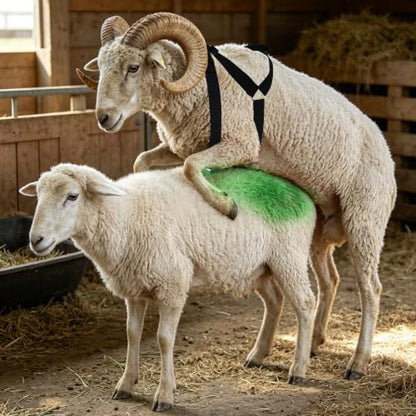 Ram Breeding Marking Harness &1 Marking Crayon for Goat Sheep,Green